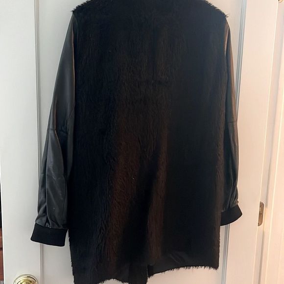 Eileen Fisher Alpaca and Leather Bomber Jacket Size Large - Picture 5 of 11